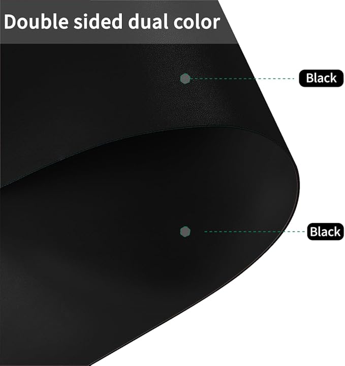Dresser Mat Protector - 20x64 Inch Waterproof Easy to Clean Can Conceal Flaws Protector The Table Top from Scratches Used for Coffee Table Dresser(Black+Black 20x64)