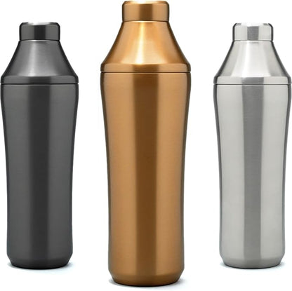 Elevated Craft Hybrid Cocktail Shaker - Premium Vacuum Insulated Stainless Steel Copper Cocktail Shaker - Innovative Measuring System - Martini Shaker for the Home Bartender - 28oz Total Volume