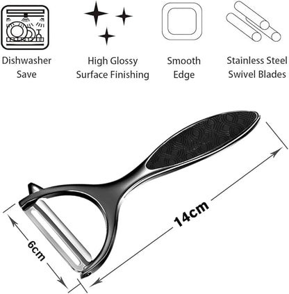 Potatoe peelers for Kitchen, Y shaped peeler for Vegetables, Fruits, Vegetable with Ergonomic Grip, 1 Pack, Black