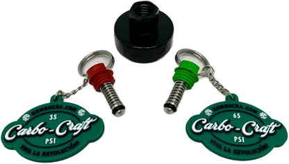 Kombucha.com Carbo-Caps: The Swingtop Slayer and Ultimate Carbonation System for Craft Beer & Kombucha Home Brewing. Viva La Revolución! (65 & 35 psi Combo, 2 Carbo-Caps + PRVs)