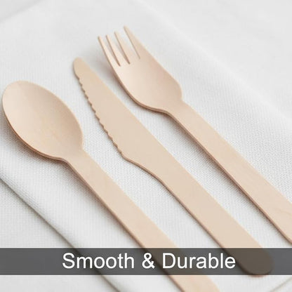 500 Wooden Spoons, Disposable Wooden Cutlery Set - Alternative to Plastic, Eco Friendly, Biodegradable, Compostable Cutlery Set - 500 Wooden Spoons Disposable Utensils Set
