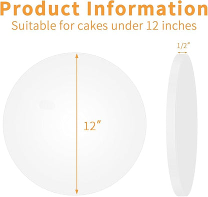5Pcs Cake Boards 12 Inch Round - Sturdy 1/2 Inch Cake Drum, Food Grade Cake Rounds,Multiple Layers of Corrugated Cardboard for Heavy or Multi Layer Cakes for Birthdays,Weddings, Parties (12inch/5pcs)