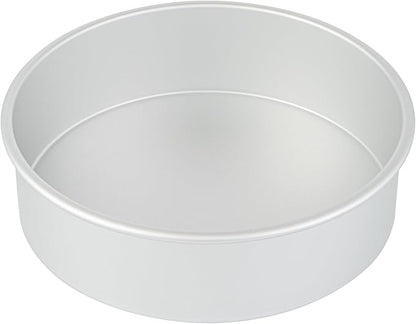 Restaurantware-Met Lux 10 x 3 Inch Straight-Sided Baking Tins, 12 Round Cake Pans - Oven-Ready, Freezable, Anodized Aluminum Round Baking Pans, Greaseproof, For Layer Birthday Cakes