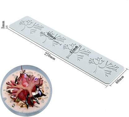 Silicone Molds 3D Hollow Leaf Chocolate Molds Honeycomb Bee Candy Mold Flower Pattern Fondant Mold Cake Topper Sugar Craft Decoration (F_Coral_10.8 * 2.4 * 0.12inch)