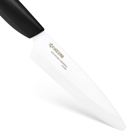 Kyocera Advanced Ceramic Revolution Series 4.5-inch Utility Knife, Black Handle, White Blade - FK-110 WH