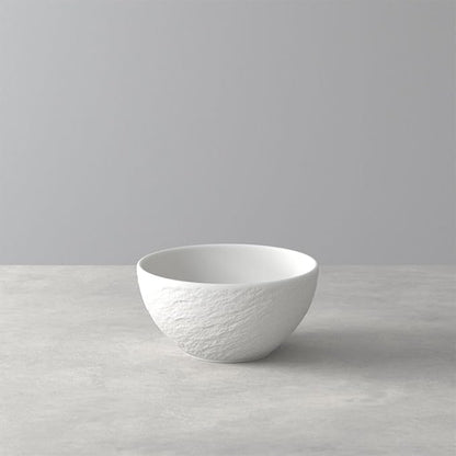 Villeroy & Boch Manufacture Rock Blanc 4-Piece Place Setting, Plates & Bowls, Premium Porcelain, Made in Germany, Matte White