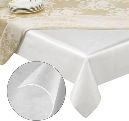 Quality Table Pad Protector, Superior Protection from Spills, Scratches & Heat - Reusable Vinyl Table Cloth with Cushion Flannel Backing (120" L x 54" W)