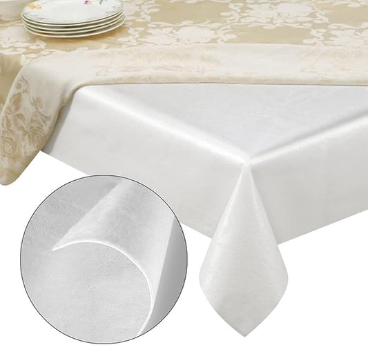 Quality Table Pad Protector, Superior Protection from Spills, Scratches & Heat - Reusable Vinyl Table Cloth with Cushion Flannel Backing (72" L x 54" W)