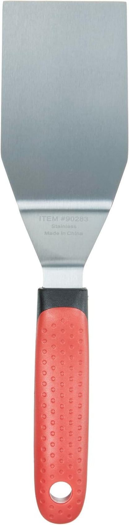 Chef Master 90283 High Heat Hamburger Turner Spatula, 4.92" x 2.76" Blade | Heat Resistant Handle | Slip Resistant Grip | Dishwasher Safe