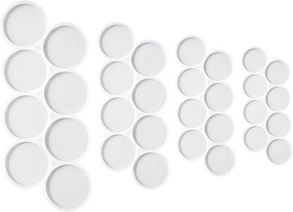 4Pcs 32-Cavity Resin Circle Molds Flat Round Keychain Silicone Mold Earrings Mold, Pendant Silicone Mold for Resin(2in, 1.75in, 1.5in, 1.25in)