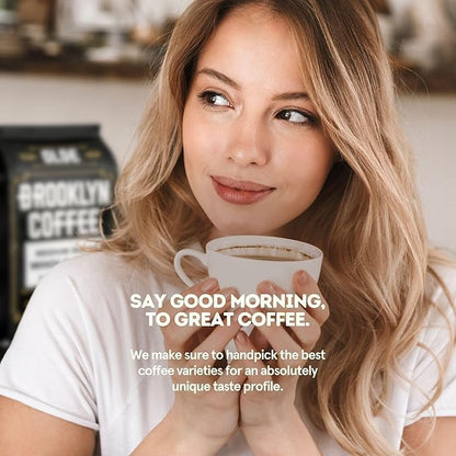 BROOKLYN COFFEE Whole Bean, Classic Dark Roast (2lb) Bold, Smooth Taste, Intense Aroma - Fresh Bulk Coffee Beans Roasted Weekly in NYC