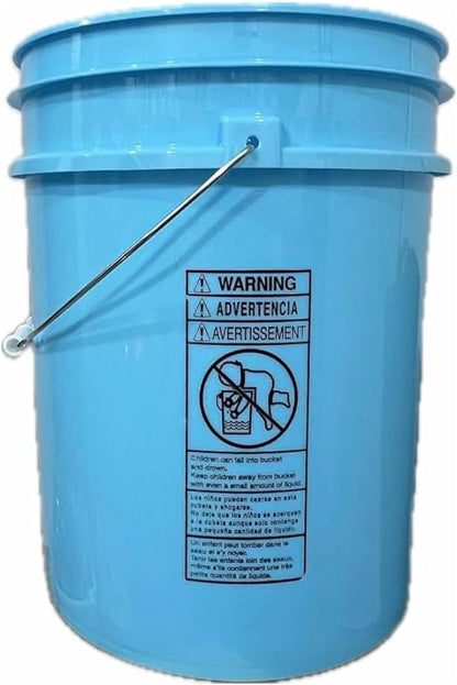 House Naturals 5 Gallon Premium HPDE Plastic Bucket - Made in USA Food Grade Storage Container, BPA Free All Purpose Pail (3, Aqua)