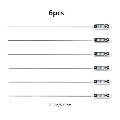 6pcs Candy Thermometer Digital Instant Read for Meat Kitchen Cooking Food Oil Deep Fry BBQ Grill Smoker (6, 23.2inch)