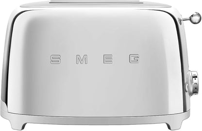 SMEG 2 Slice Toaster with 6 Presets and Defrost Function and Removable Crumb Tray TSF01SSUS, Stainless Steel
