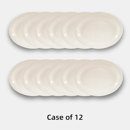 Stoneware Narrow Rim Commercial Grade Dinnerware (America White, Platter 13.5" x 10.5")