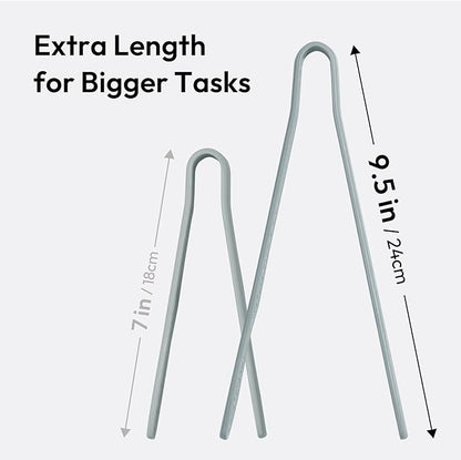 carrotez Silicone Tongs for Cooking, Anti-Slip,Non-Scratch Kitchen Tongs 9.5 inch Silicone Tongs 1Pack - Gray