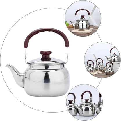 LIFKOME Whistling Water Kettle Traditional Tea Pot Stainless Steel Water Boiling Kettle 750ml Stovetop Kettle with Handle for Home Hotel