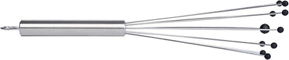 Restaurantware-German Standard 10.6 Inch Ball Whisks, 6 Kitchen Whisks With Silicone Balls - Ergonomic Handle, Dishwashable, Stainless Steel Manual Egg Beater, Durable, For Whisking, Stirring, Mixing
