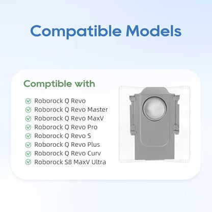 6 Pack Reusable Zipper Bags for Roborock Revo Series, S8 MaxV Ultra, 3L Large Capacity by Funway Design, Dust Vacuum Bag