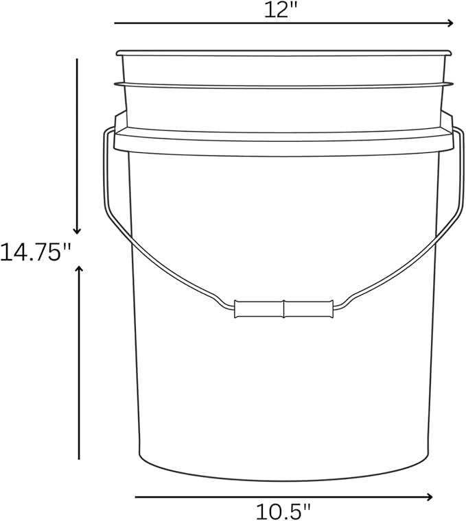 House Naturals 5 Gallon Premium HPDE Plastic Bucket - Made in USA Food Grade Storage Container, BPA Free All Purpose Pail (4, Magenta)