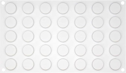 Funshowcase Mini Round Disc Silicone Mold Tray per Cavity 0.9x0.9x0.4inch 35 Cavities