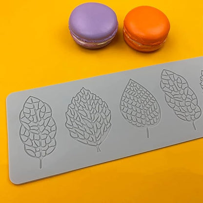 3D Hollow Leaf Fondant Lace Mold Multi Leaves Flower Candy Mold Chocolate Sugar Craft Cake Decoration Cupcake Top (J Leaf_15.6 * 3.12 * 0.12inch)