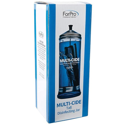 ForPro Multi-Cide Tall Glass Jar, for All Hairstyling Tools Including Brushes, Combs & Shears, 37 oz (Pack of 12)