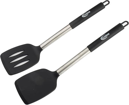 Premium Silicone Spatula Set (2-Piece) – High Heat-Resistant, Non-Slip Grip – Baking, Cooking, Mixing – BPA-Free, Great Gift for Home Chefs,