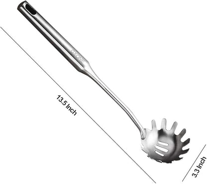 Spaghetti Spoon,304 Stainless Steel Pasta Spoon,Silver/13.8Inch