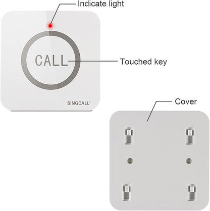 SINGCALL Restaurant Pager System Waiter Calling System Pagers and Beepers for Kitchen,Fast Food,Hotel,Restaurants,Cafe,Bar to Call Waiters 2 Waterproof Wireless Call Buttons