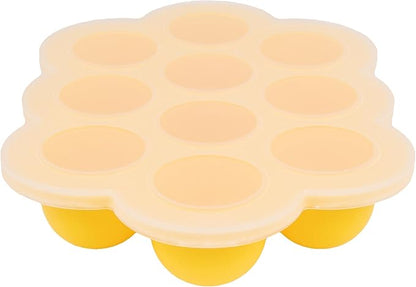 WeeSprout Silicone Freezer Tray with Clip on Lid Perfect Food Storage Container for Homemade Baby Food, Vegetable, Fruit Purees, and Breast Milk (Bright Yellow, Ten 1.5 Ounce Sections)