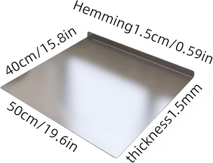Large Stainless Steel Cutting Board,Suitable for Cutting Meat,Dicing,Vegetables,Fruits,Bread and Baking.ItIsConvenienttoClean,EasytoStoreandCan Be Washed in a Dishwasher (15.8 * 19.6in)