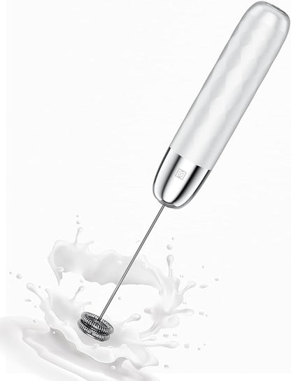 Maestri House Rechargeable Milk Frother, LunaFro Mini Handheld Electric Foam Maker Detachable Stainless Steel Whisk Drink Mixer Foamer Mini Blender for Matcha, Lattes, Cappuccino, No Stand