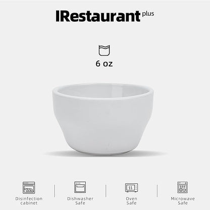 Stoneware Narrow Rim Commercial Grade Dinnerware Bright White, Bouillon Cup 6oz, Case of 36
