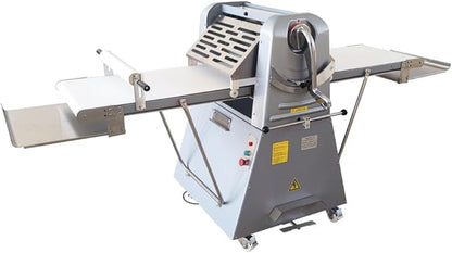 Commercial Dough Roller Sheeter 750W Vertical Dough Danish Pastry Machine Dough Laminator 0.04"-1.96"(1mm-50mm) Crisping Thickness Pasta Roller Bread Shortening Machine 110V