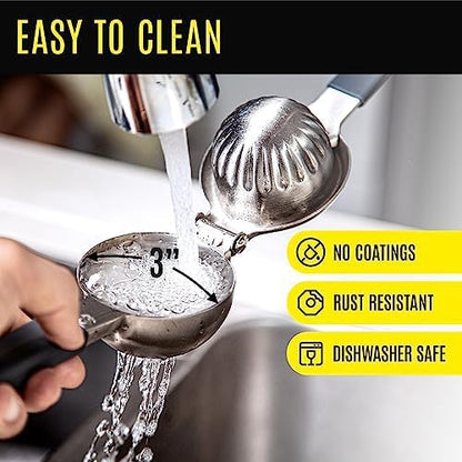 Stainless Steel Lemon Squeezer Press - No Seeds, Pro-Grade, Effortlessly Get Every Drop - Manual Non-Slip Grip Design - Lemon Lime Squeezer, Orange, and Citrus Fruit Hand Held Lemon Juicer Squeezer