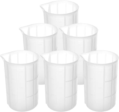 Gartful 300ml Large Silicone Measuring Cups, 10OZ Reusable Squeeze and Pour Resin Cups for Epoxy, Casting Molds, Slime, Craft Art Projects, Cup Making, Waxing, 6 Packs
