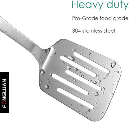 Stainless Steel Cooking Slotted Turner/Spatula Heat-Resistant POM Handles Heavy Duty Metal Kitchen Spatulas For Cooking & Serving