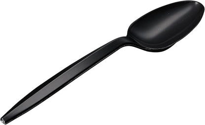 1,000 Plastic Disposable Tea spoons Bulk Black Medium Weight Disposable Silverware Plastic Cutlery Tea Spoons