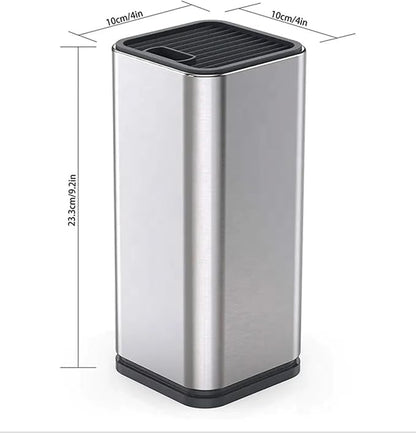 Dura Living Universal Knife Block Holder, Stainless Steel Knife Stand Without Knives, Safe Space Saver Stable Knife Storage with Scissors Slot, Detachable for Easy Cleaning, Kitchen Organizer, Black