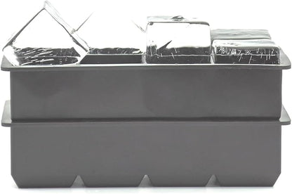 Bangp Large Ice Cube Trays 2 Pack,Big Ice Cube Molds with Removable Lids,Easy Release and Stackable Silicone Ice Cube Tray,Make 16 Big Square Ice Cubes for Whiskey,Cocktails