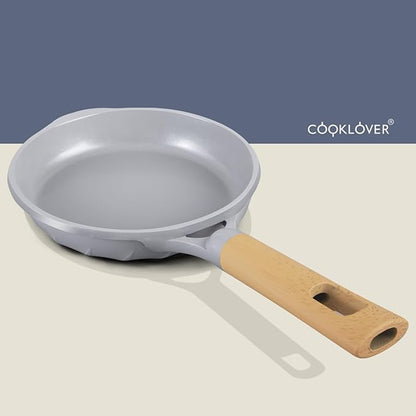 COOKLOVER Nonstick Frying Pan 100% PFOA Free Cookware Induction Skillet Stir Fry Pan (Gray, 7.9 inch)