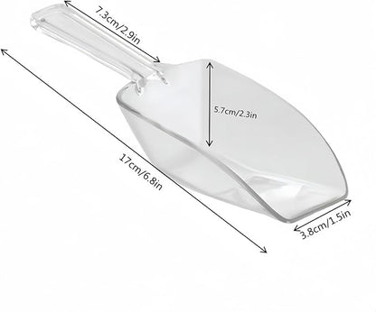 20 Pack of Set Plastic Buffet Serving Tongs Mini Serving Utensil Tongs Appetizers Tongs and Plastic Kitchen Scoops Clear Ice Scoop Buffet Scoop for Candy Dessert Buffet Ice