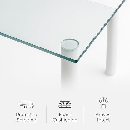 Fab Glass and Mirror Tempered Glass Table Top 36x48 Inch Rectangle 1/4" Thick Clear Furniture Protector with Flat Polish Edge Eased Corners for Coffee Dining Tables Desks