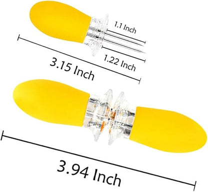 16Pcs/8 Pairs Yellow Corn Holders,PEOUWNES Stainless Steel Corn Cob Holders Corn on The Cob Skewers, Corn on The Grill, Interlocking Design Corn Skewers Forks for Home Cooking BBQ Parties Camping