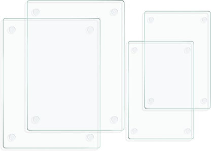 Tempered Glass Cutting Board for Kitchen, Clear Glass Board for Countertop, with Non-Slip Feet, Heat Resistant, Large Size 12x16" 2Pcs, Small Size 12x8" 2Pcs