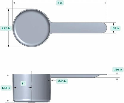 3/8 Cup (3 Oz. | 6 Tablespoon | 90 mL) Long Handle Scoop for Measuring Coffee, Pet Food, Grains, Protein, Spices and Other Dry Goods (Pack of 5)