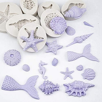 7.2'' 3D Big Mermaid Tail Mold Mermaid Theme Silicone Fondant Mold for Under The Sea Cake Decoration, Chocolate, Candy, Polymer Clay, Cupcake Decor, Sugar Craft