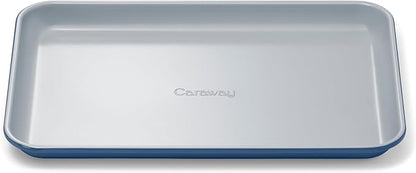 Caraway Nonstick Ceramic Small Baking Sheet (9x13”) – Non-Toxic, PTFE & PFOA Free – Oven Safe – Aluminized Steel Core – Mini Sheet Pan for Baking, Roasting & More - Navy