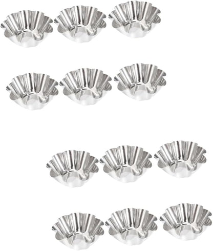 Unomor Pcs Stainless Steel Sauce Dish Egg Tart Tins Egg Tart Shell Baking Pan Puto Molder Filipino Baking Supplies Dish Mini Paper Cups Mold Cake Portuguese s
